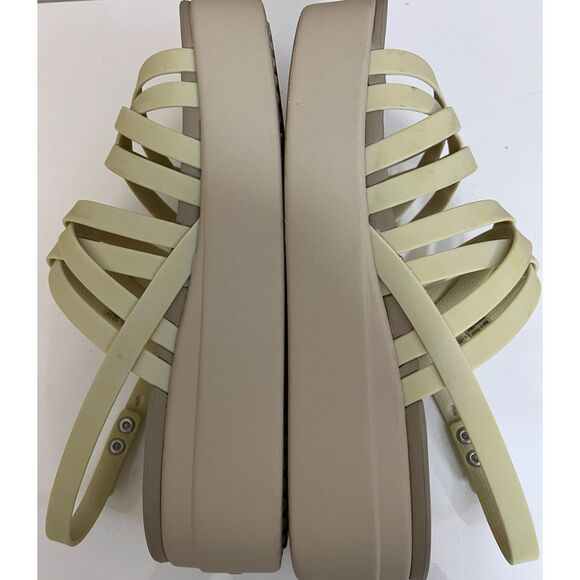Crocs Brooklyn Strappy Low Wedge Sandals in Bone. Size 8(W). - Picture 7 of 8